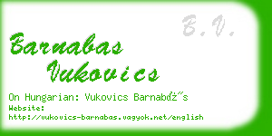 barnabas vukovics business card